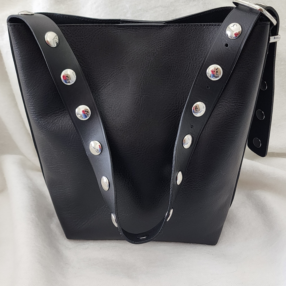 Madewell Black Leather Studded Shoulder Bag